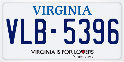 VA license plate VLB5396