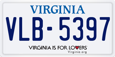 VA license plate VLB5397