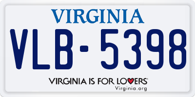 VA license plate VLB5398