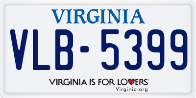 VA license plate VLB5399