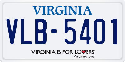 VA license plate VLB5401