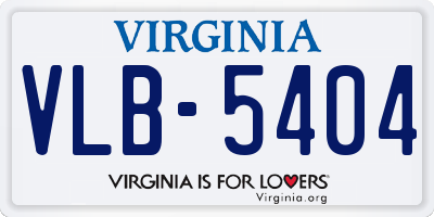 VA license plate VLB5404