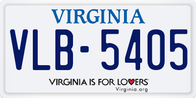 VA license plate VLB5405
