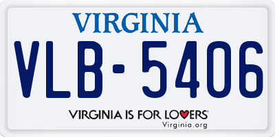 VA license plate VLB5406