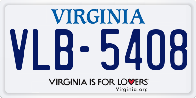 VA license plate VLB5408