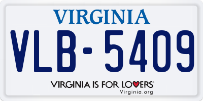 VA license plate VLB5409