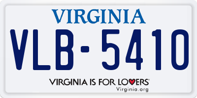 VA license plate VLB5410