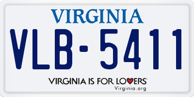 VA license plate VLB5411