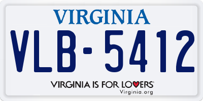 VA license plate VLB5412