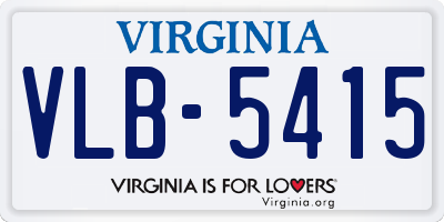 VA license plate VLB5415