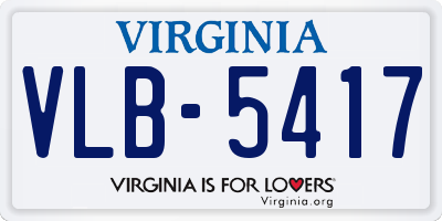 VA license plate VLB5417