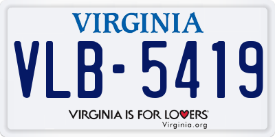 VA license plate VLB5419