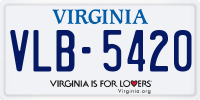 VA license plate VLB5420