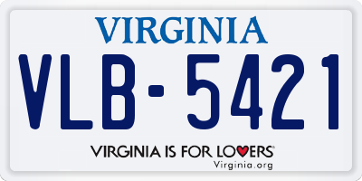 VA license plate VLB5421