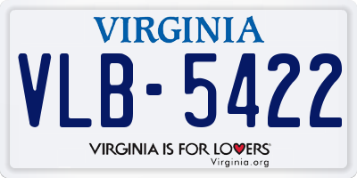 VA license plate VLB5422