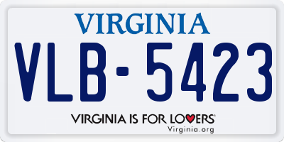 VA license plate VLB5423