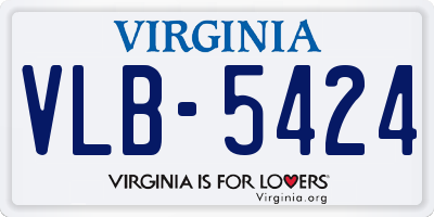 VA license plate VLB5424