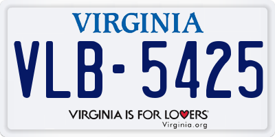 VA license plate VLB5425