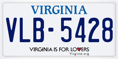 VA license plate VLB5428
