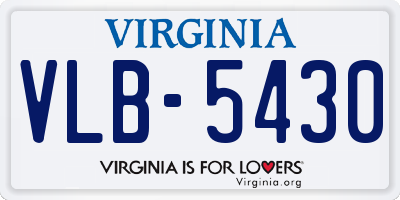 VA license plate VLB5430