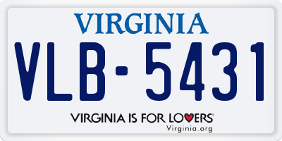 VA license plate VLB5431
