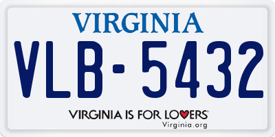 VA license plate VLB5432