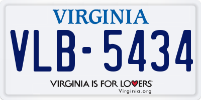 VA license plate VLB5434
