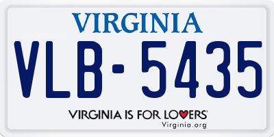 VA license plate VLB5435