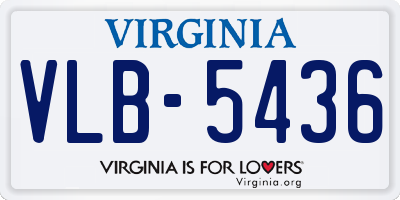 VA license plate VLB5436