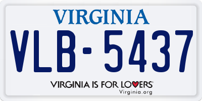 VA license plate VLB5437