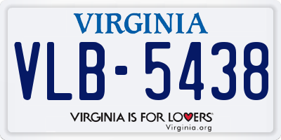 VA license plate VLB5438