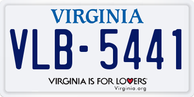 VA license plate VLB5441