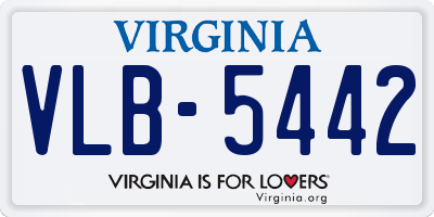 VA license plate VLB5442