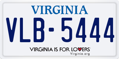 VA license plate VLB5444