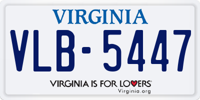 VA license plate VLB5447