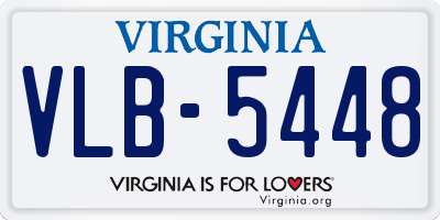 VA license plate VLB5448