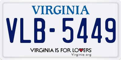 VA license plate VLB5449