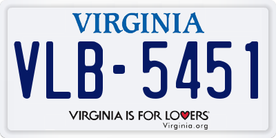 VA license plate VLB5451