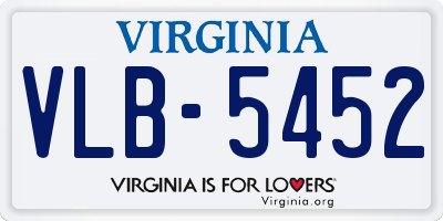 VA license plate VLB5452