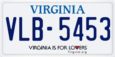 VA license plate VLB5453