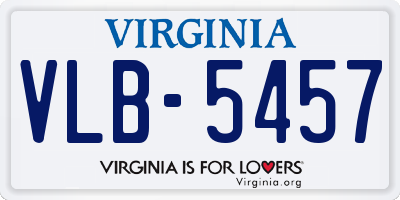 VA license plate VLB5457