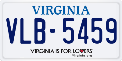 VA license plate VLB5459