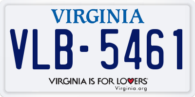 VA license plate VLB5461