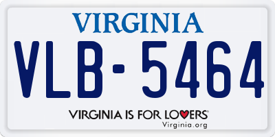 VA license plate VLB5464