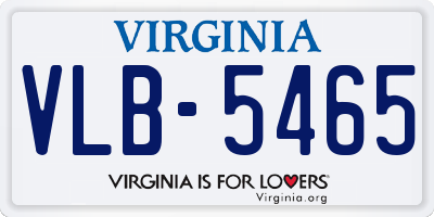 VA license plate VLB5465