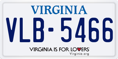 VA license plate VLB5466