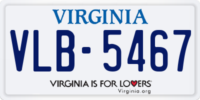 VA license plate VLB5467