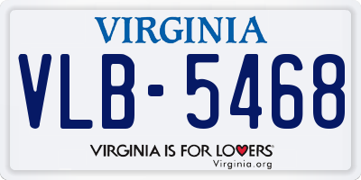 VA license plate VLB5468