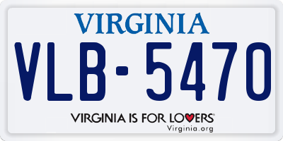 VA license plate VLB5470