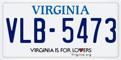 VA license plate VLB5473